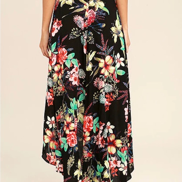 Lulus Floral Black Maxi Wrap Dress - Picture 3 of 10